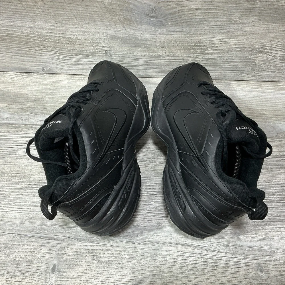 Nike Air Monarch IV Shoes Men's Size 11.5 4E Black Leather Cross Trainer Walking
